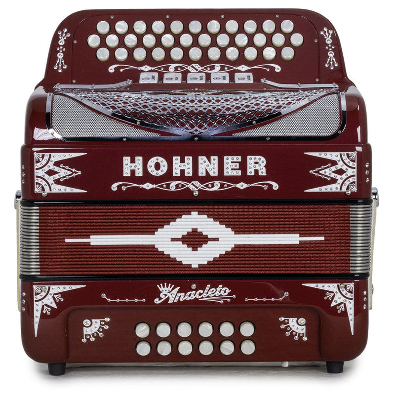 Anacleto Rey del Norte Accordion 5 Switches FBE Red Compact-accordion-Anacleto- Hermes Music