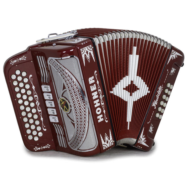 Anacleto Rey del Norte Accordion 5 Switches FBE Red Compact-accordion-Anacleto- Hermes Music