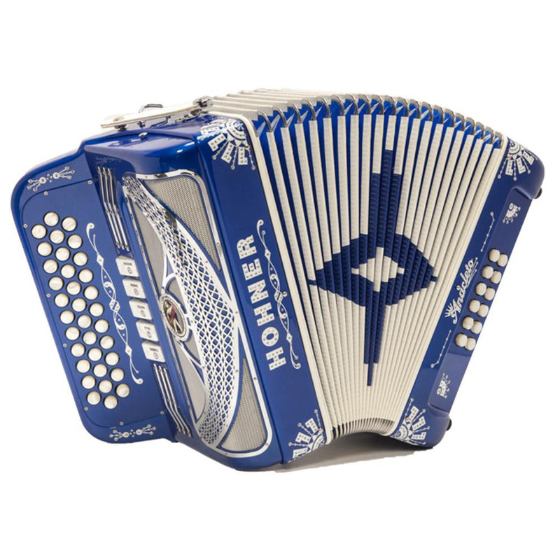 Anacleto Rey del Norte Accordion 5 Switches GCF Blue Compact-accordion-Anacleto- Hermes Music