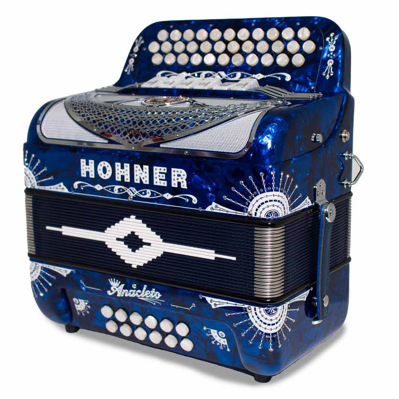 Anacleto Rey del Norte Accordion 6 Switch FBE/EAD Blue Compact-accordion-Anacleto- Hermes Music