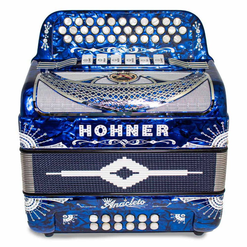 Anacleto Rey del Norte Accordion 6 Switches FBE/GCF Blue Compact-accordion-Anacleto- Hermes Music