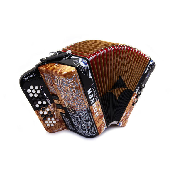 Anacleto Rey del Norte III 5 Switch FBE Black with Gold-accordion-Anacleto- Hermes Music
