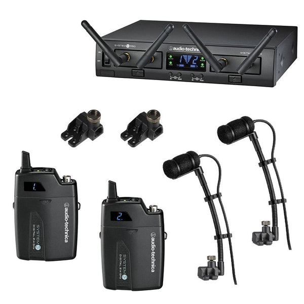 Audio Technica ATM350S Dual Bodypack System - 5" Instrument Mic-microphone-Audio Technica- Hermes Music