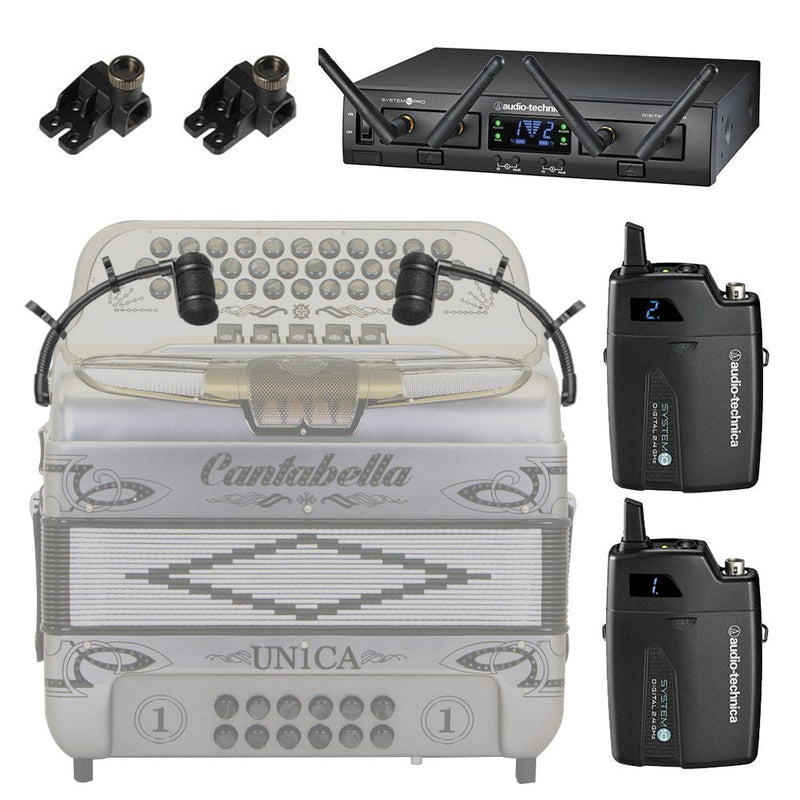 Audio Technica ATM350S Dual Bodypack System - 9" Instrument Mic-bundle-Audio Technica- Hermes Music
