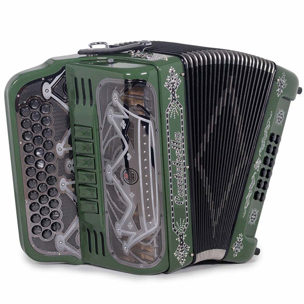 Cantabella Rey II Accordion 6 Registros FBE/GCF Verde con Negro y Blanco