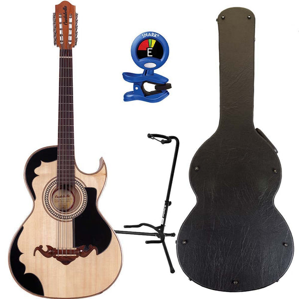 Cantabella Bajo Quinto Cedar Wood Chrome Machinery with Hard Case, Tuner, and Stand-bajo quinto-Cantabella- Hermes Music
