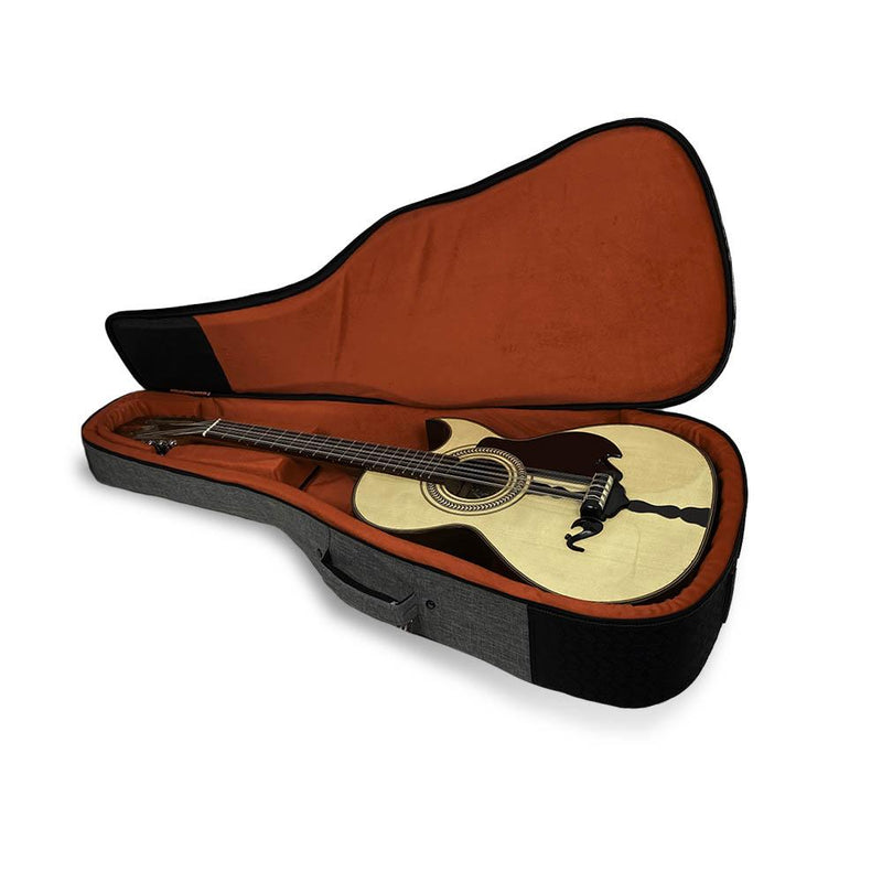 Cantabella Bajo Quinto Cedar Wood Filleted Traditional Gold with Gator Case, Tuner, and Stand-bajo quinto-Cantabella- Hermes Music