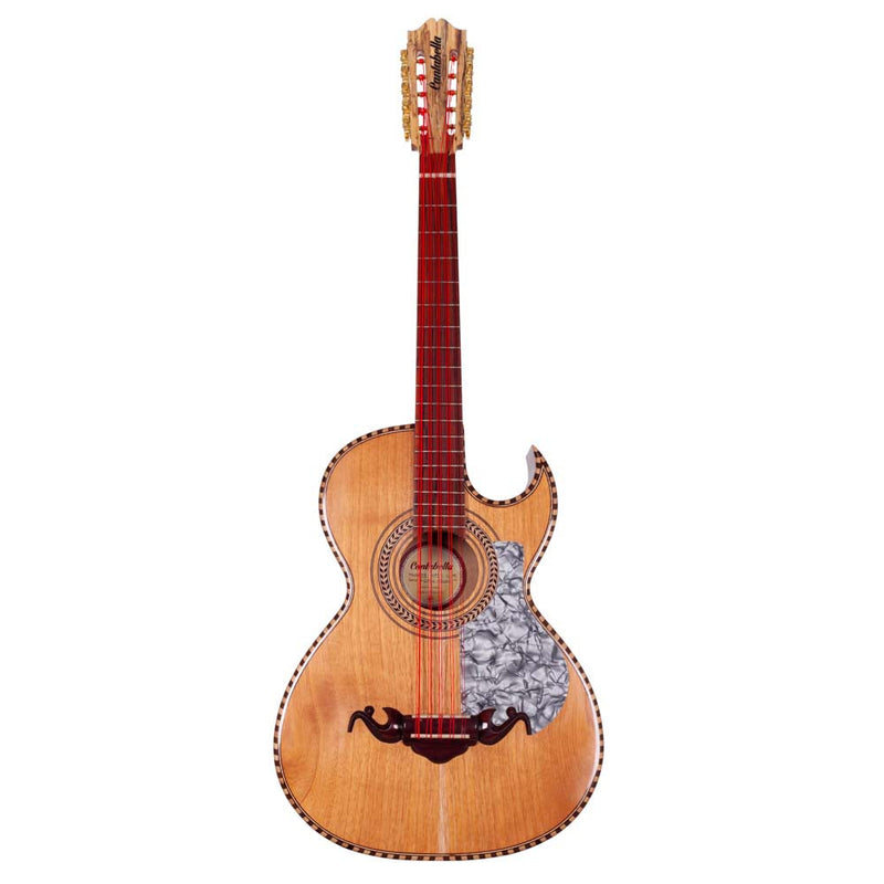 Cantabella Bajo Quinto Cedar Wood Gold Machinery with Hard Case, Tuner, and Stand-bajo quinto-Cantabella- Hermes Music
