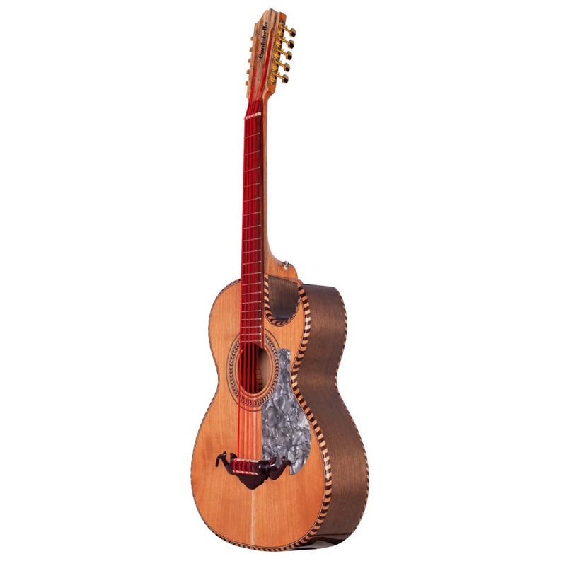 Cantabella Bajo Quinto Cedar Wood Gold Machinery with Hard Case, Tuner, and Stand-bajo quinto-Cantabella- Hermes Music
