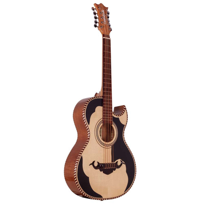 Cantabella Bajo Quinto Libertad - Mahogany with Black Micas with Tuner and Stand-bajo quinto-Cantabella- Hermes Music