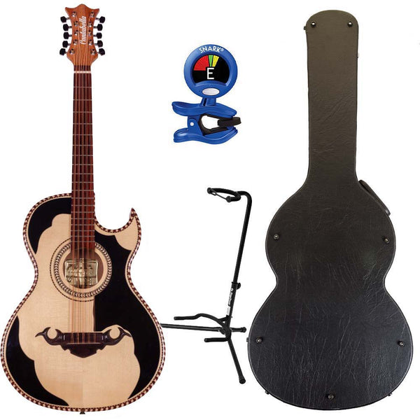 Cantabella Bajo Quinto Libertad - Mahogany with Black Micas with Tuner and Stand-bajo quinto-Cantabella- Hermes Music