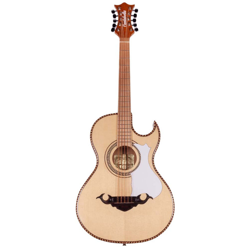 Cantabella Bajo Quinto Libertad - Mahogany with White Mica with Tuner and Stand-bajo quinto-Cantabella- Hermes Music