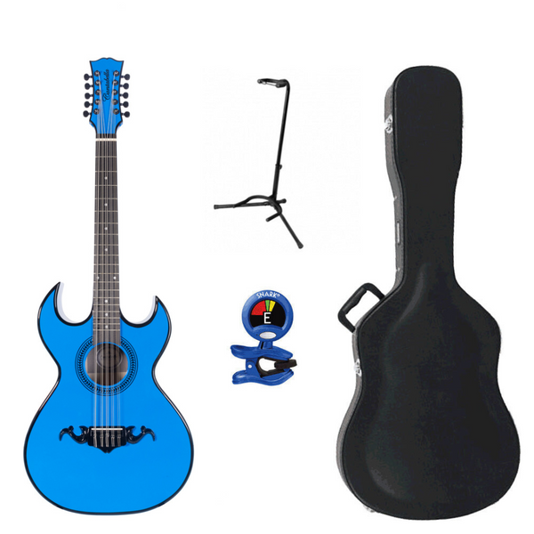 Cantabella Bajo Quinto Maple Top Blue with Black Binding with Case and Accessories-bajo quinto-Cantabella- Hermes Music