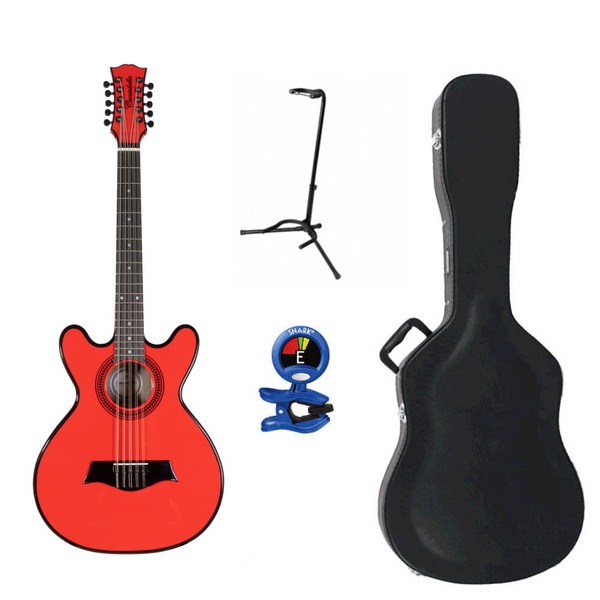 Cantabella Bajo Quinto Maple Top Red with Black Lining with Case and Accessories-bajo quinto-Cantabella- Hermes Music