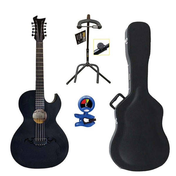 Cantabella Bajo Quinto Maple Wood Matte Black with Pick Guards and Accessories-bajo quinto-Cantabella- Hermes Music