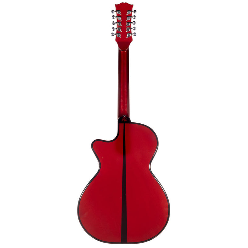 Cantabella Bajo Quinto Maple Wood in Red with Case, Tuner and Stand-Hermes Music- Hermes Music
