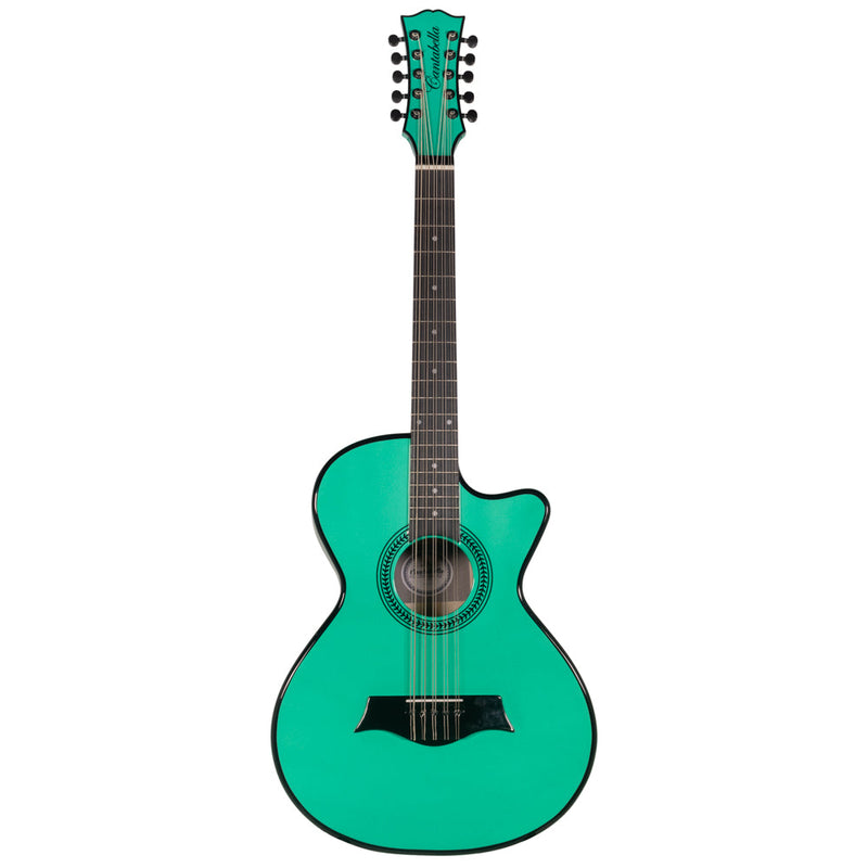 Cantabella Bajo Quinto Maple Wood in Sea Green with Case, Tuner and Stand-Hermes Music- Hermes Music