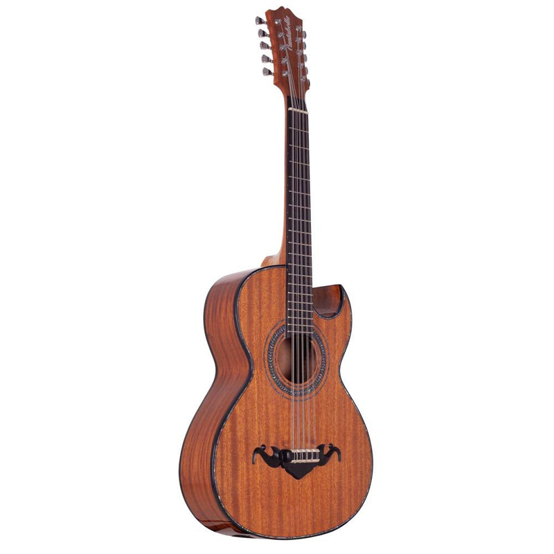 Cantabella Bajo Quinto Sapeli Wood Chrome Machinery with Hard Case, Tuner, and Stand-bajo quinto-Cantabella- Hermes Music