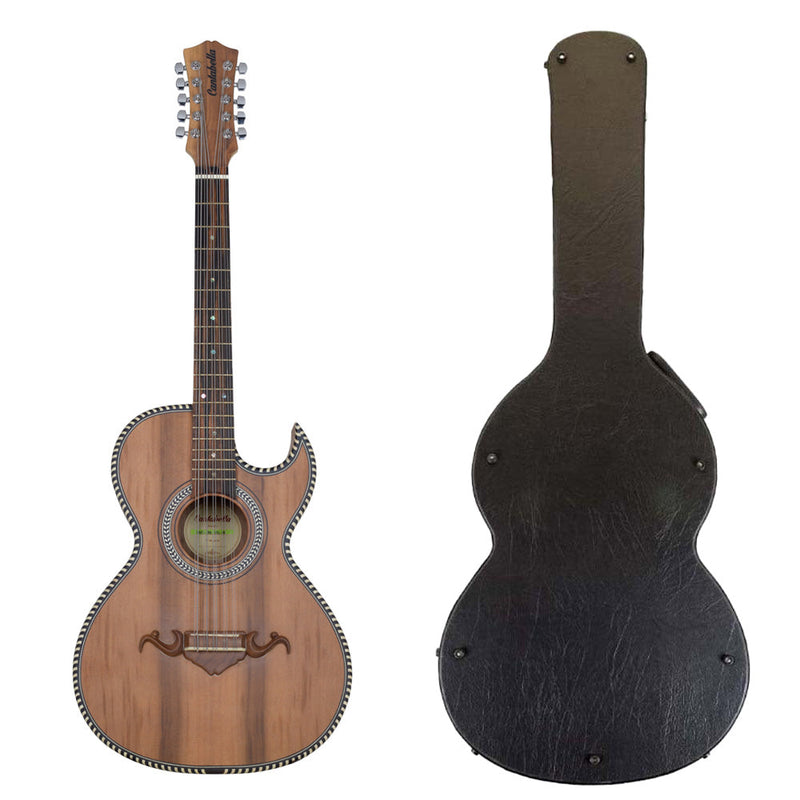 Cantabella Bajo Quinto Walnut Wood Black with Case-bajo quinto-Cantabella- Hermes Music