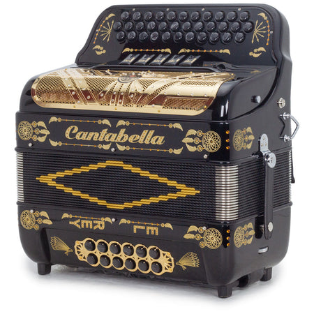 Cantabella El Rey Edi. Esp. Ramon Ayala 5 Switches FBE Black with Gold-accordion-Cantabella- Hermes Music