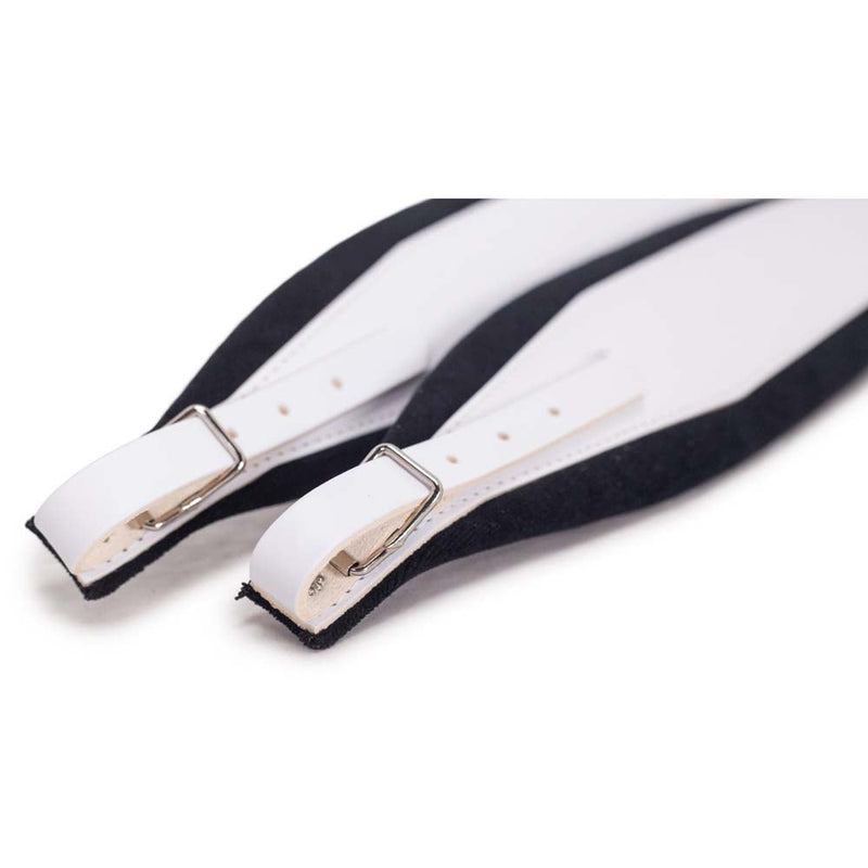 Cantabella Leather Accordion Extra Wide Straps White and Black with Tag 100mm-accessories-Cantabella- Hermes Music