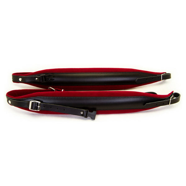 Cantabella Leather Accordion Straps Black and Red-accessories-Cantabella- Hermes Music