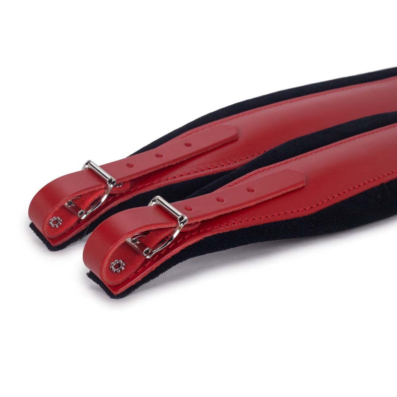 Cantabella Leather Accordion Straps Red with Black 80mm-accessories-Cantabella- Hermes Music