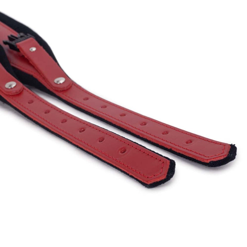 Cantabella Leather Accordion Straps Red with Black 80mm-accessories-Cantabella- Hermes Music