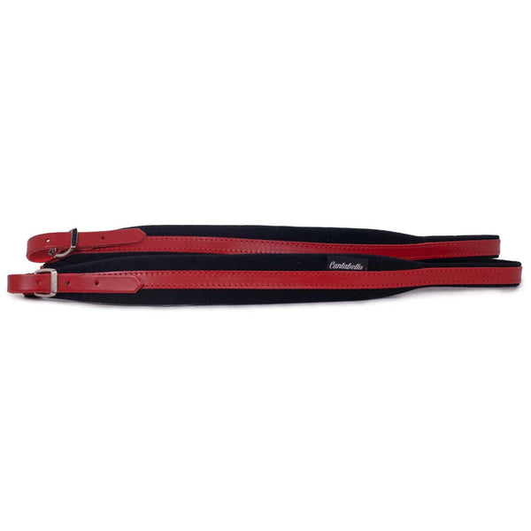 Cantabella Leather Accordion Straps Red with Black Small 45mm-accessories-Cantabella- Hermes Music