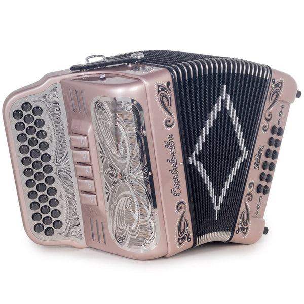 Cantabella Reina Accordion Ultra Compact 5 Switch EAD Rose Gold-Accordions & Concertinas-Cantabella- Hermes Music