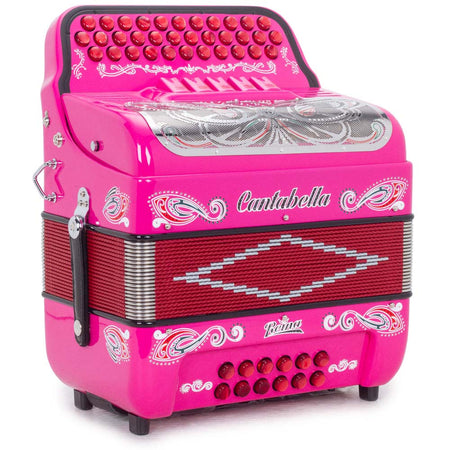 Cantabella Reina Accordion Ultra Compact 5 Switch FBE Pink with Red-accordion-Cantabella- Hermes Music