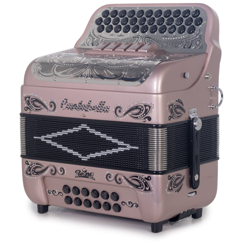 Cantabella Reina Ultra Compact Accordion 5 Switches FBE Rose Gold-Accordions & Concertinas-Cantabella- Hermes Music