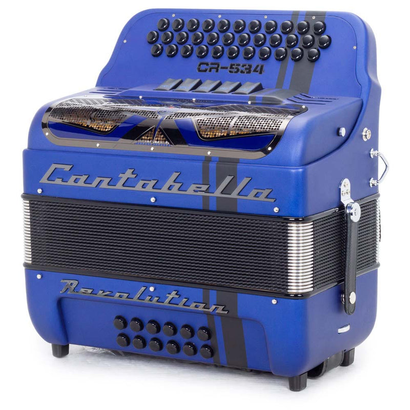 Cantabella Revolution 534 5 Switches EAD Matte Blue-accordion-Cantabella- Hermes Music