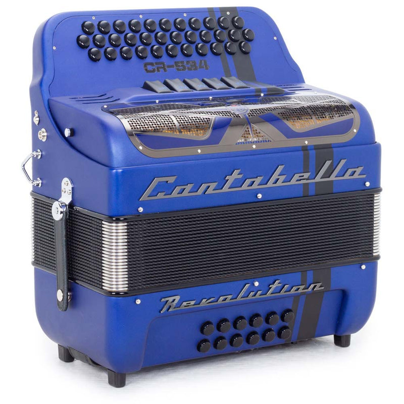 Cantabella Revolution 534 5 Switches EAD Matte Blue-accordion-Cantabella- Hermes Music