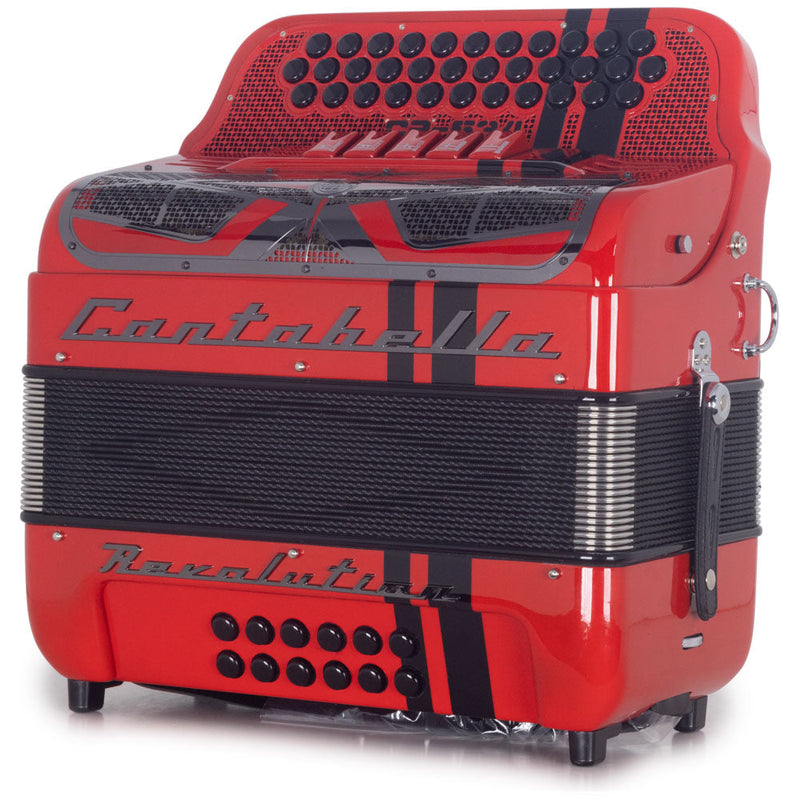 Cantabella Revolution 534 Accordion 5 Switch FBE Red-accordion-Cantabella- Hermes Music