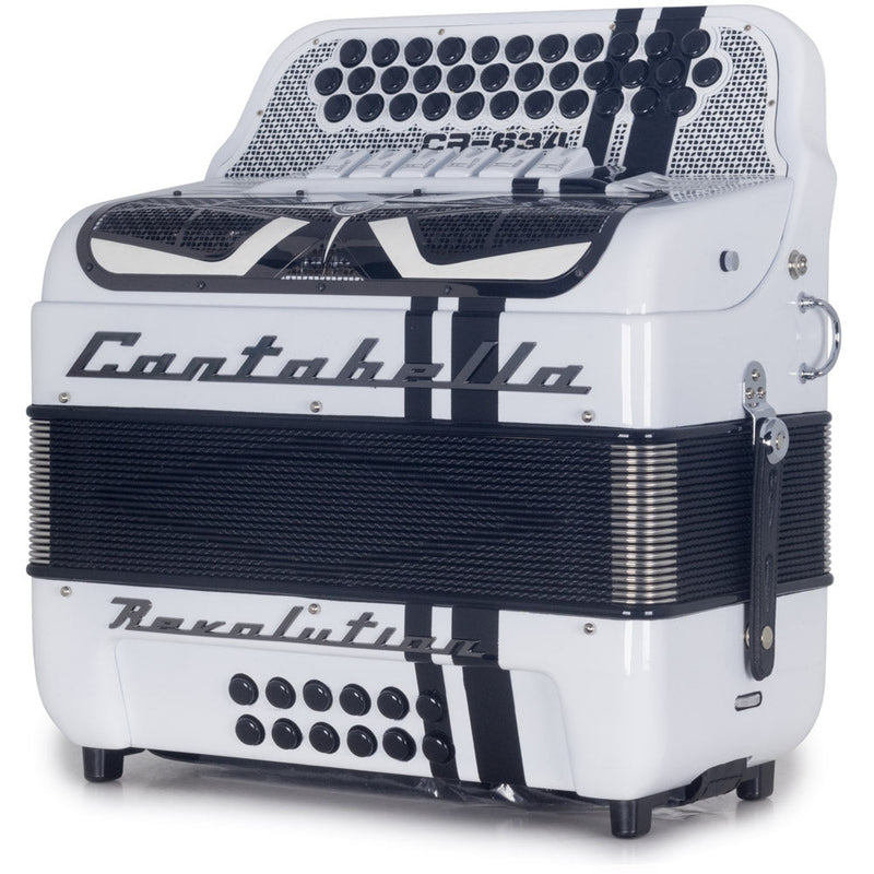 Cantabella Revolution 634 Accordion 6 Switch FBE/EAD Glossy White-accordion-Cantabella- Hermes Music