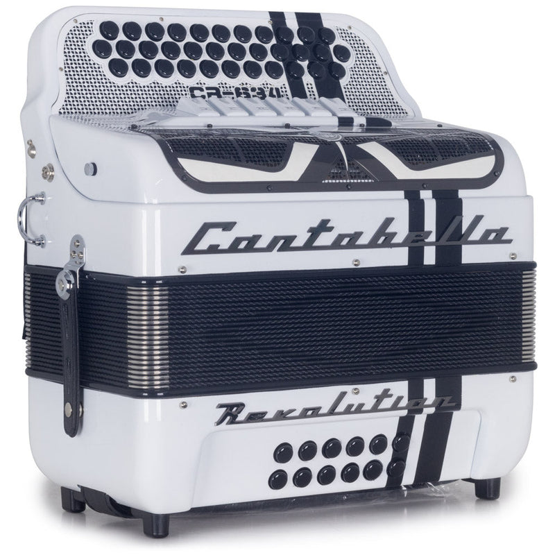 Cantabella Revolution 634 Accordion 6 Switch FBE/EAD Glossy White-accordion-Cantabella- Hermes Music