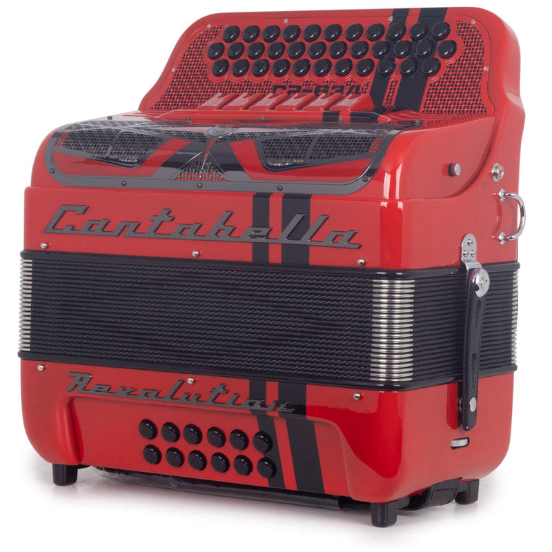 Cantabella Revolution 634 Accordion 6 Switch FBE/EAD Red-accordion-Cantabella- Hermes Music