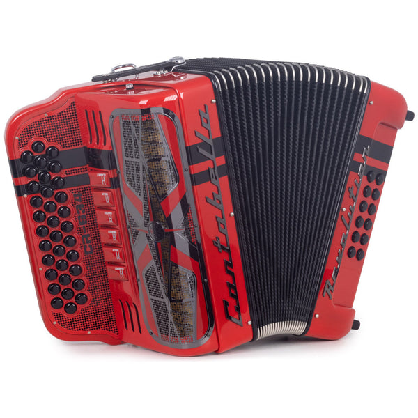 Cantabella Revolution 634 Accordion 6 Switch FBE/EAD Red-accordion-Cantabella- Hermes Music