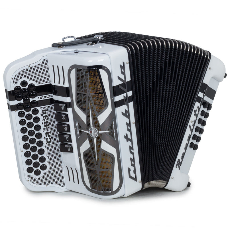 Cantabella Revolution Accordion 5 Switches EAD Glossy White-accordion-Cantabella- Hermes Music