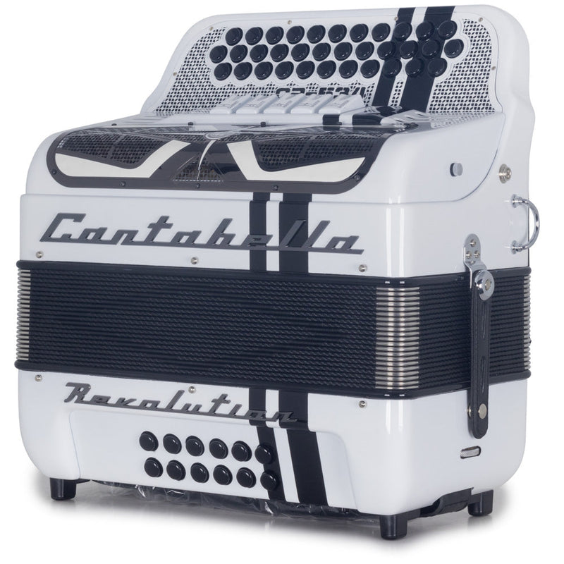 Cantabella Revolution Accordion 5 Switches FBE Glossy White-accordion-Cantabella- Hermes Music