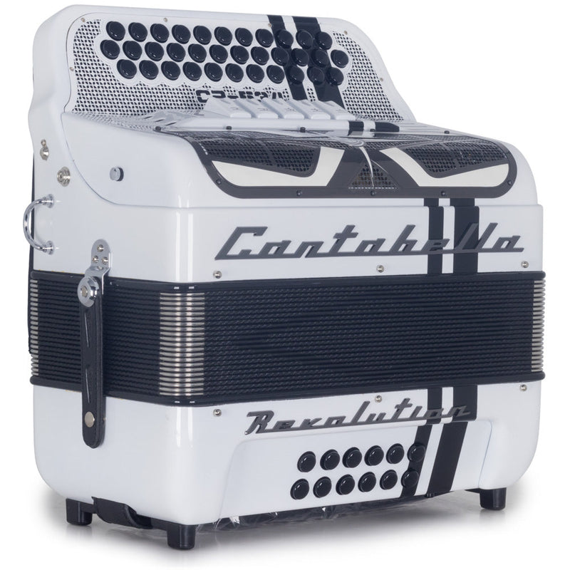 Cantabella Revolution Accordion 5 Switches FBE Glossy White-accordion-Cantabella- Hermes Music