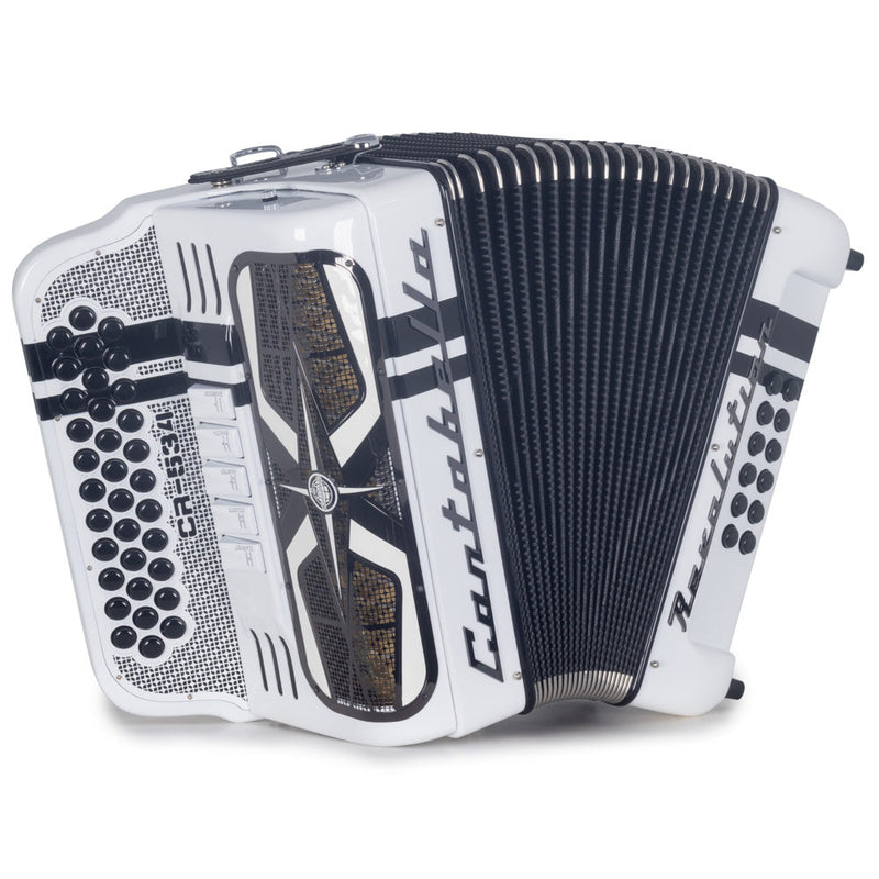 Cantabella Revolution Accordion 5 Switches FBE Glossy White-accordion-Cantabella- Hermes Music