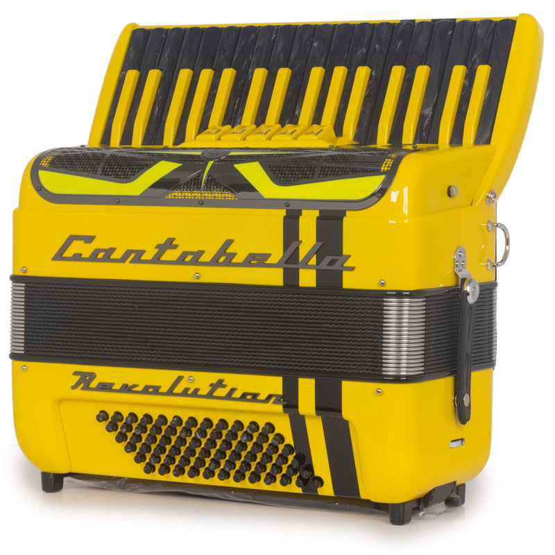 Cantabella Revolution Piano Accordion 5 Switch Yellow with Black-accordion-Cantabella- Hermes Music