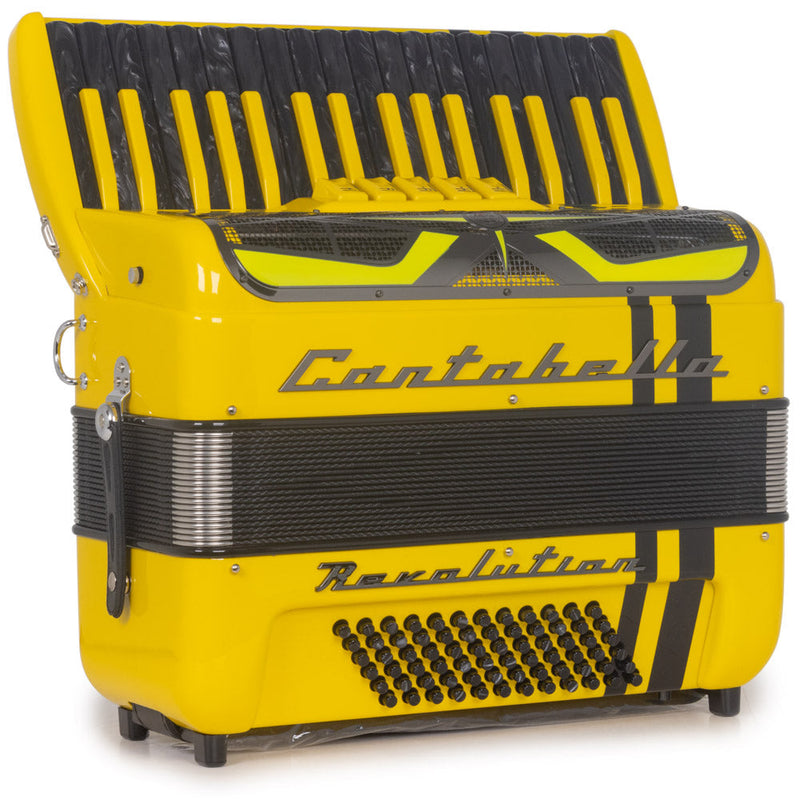 Cantabella Revolution Piano Accordion 5 Switch Yellow with Black-accordion-Cantabella- Hermes Music