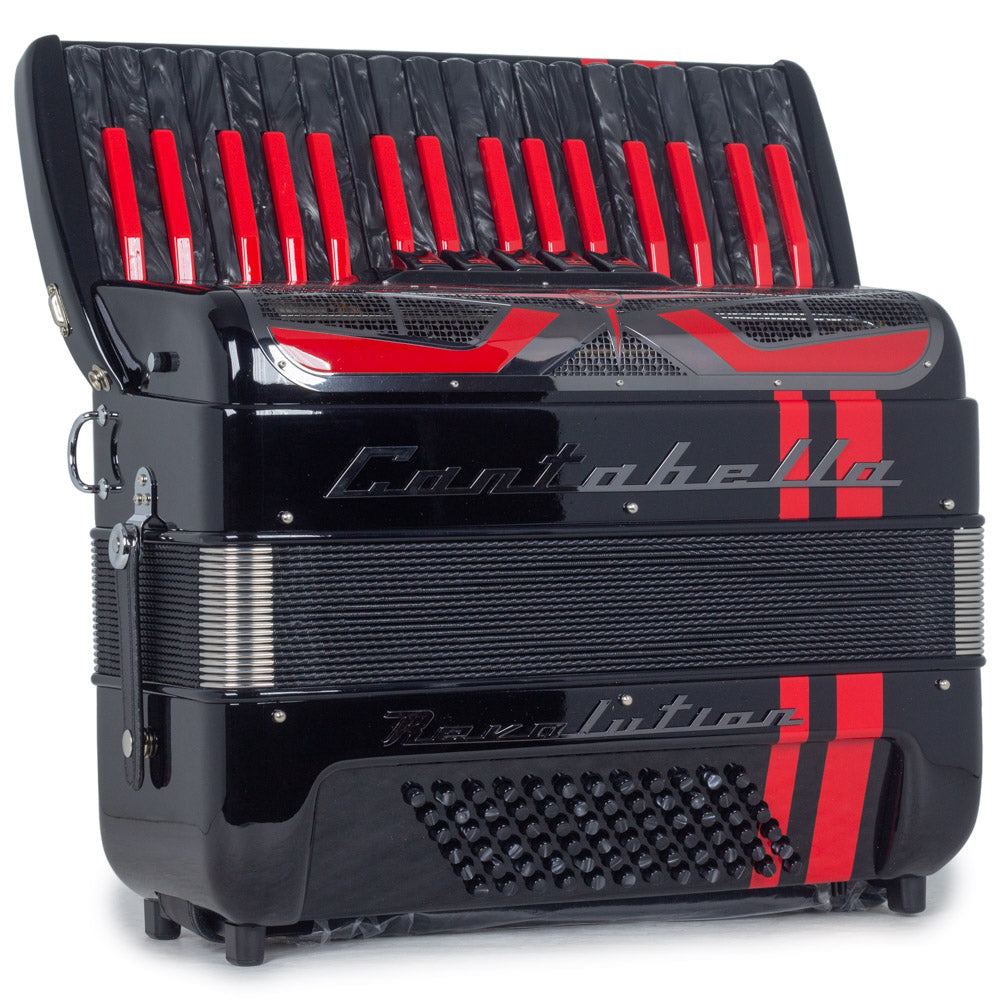 Cantabella Revolution Acordeón de Teclas 5 Registros Negro con Rojos