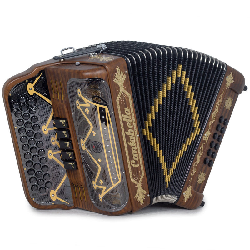 Cantabella Rey II Accordion 5 Switches FBE Wood Finish-accordion-Cantabella- Hermes Music