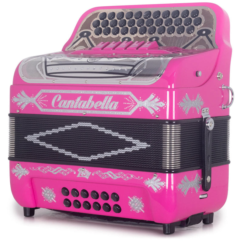 Cantabella Rey II Accordion EAD 5 Switch Pink with Silver-accordion-Cantabella- Hermes Music