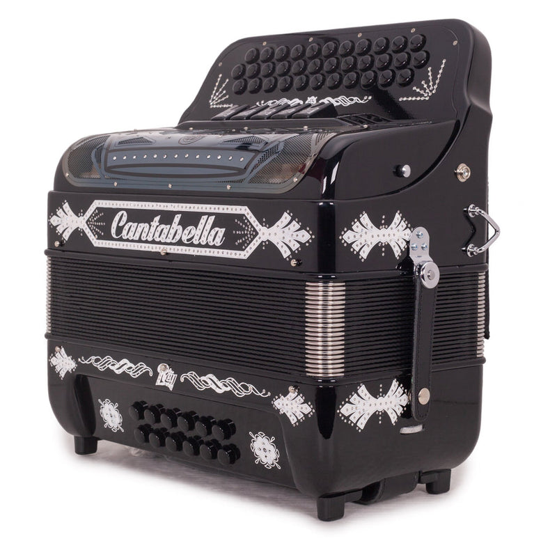 Cantabella Rey II Accordion FBE 5 Switches Black Gloss-accordion-Cantabella- Hermes Music