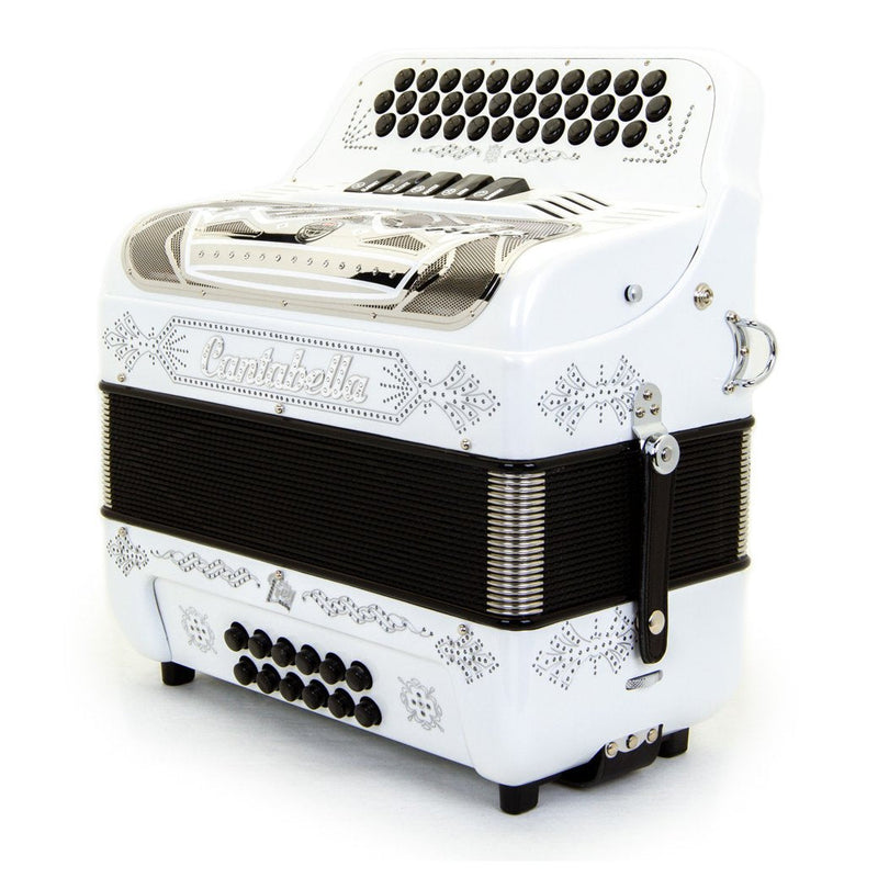 Cantabella Rey II FBE 5 Switches White-accordion-Cantabella- Hermes Music